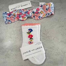 Janie and Jack Baby Girl Headband and Sock Set Size 0 to 3 Months