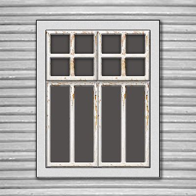 LC19 - Lasercut hohe Fenster mit 4 Scheiben Fanlight OO scale pk of 6 Smart Models 