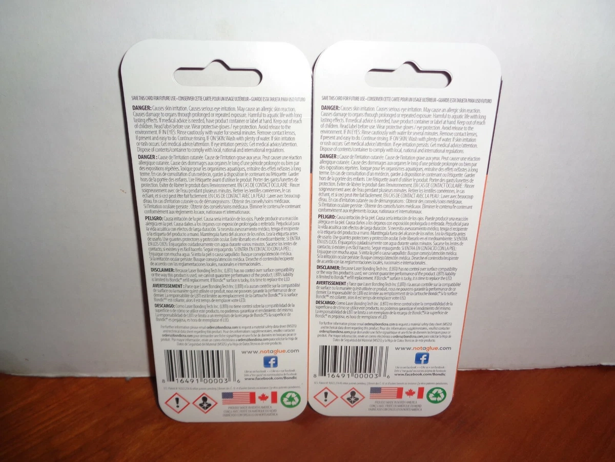 Lot 2 Bondic Refill 4 Gram Liquid Plastic Replacement Cartridge UV