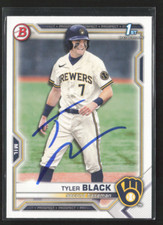 TYLER BLACK Signed Autograph  2021 Bowman Draft  #BD-200 Milwaukee Brewers
