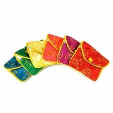 Dozen Fancy Silk Chinese Jewelry Pouches with Zipper (ASSORTED COLORS AND SIZES)
