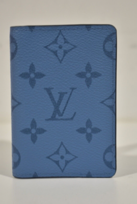 Louis Vuitton Taiga Taigarama Denim Blue Monogram Logo Pocket