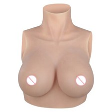 Silicone Breast Forms High Collar Artificial Boob Transgender Crossdresser Chest