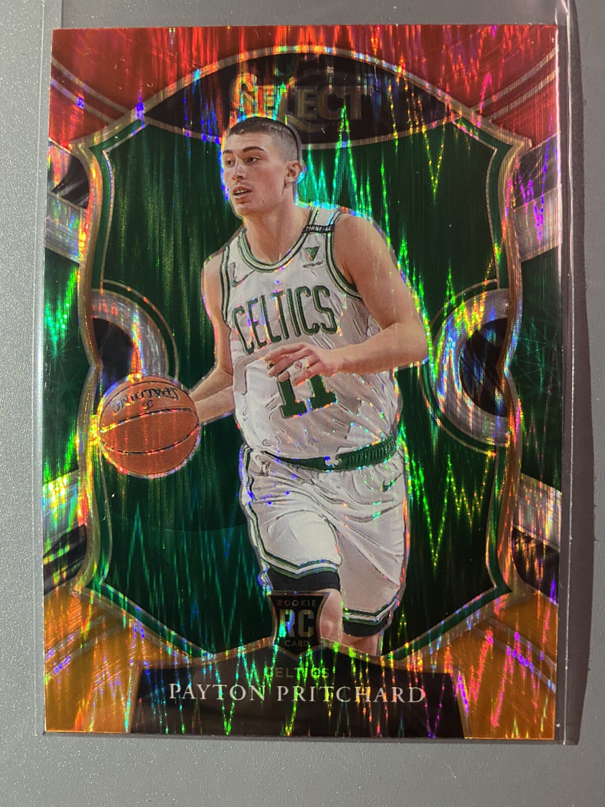 2020-21 Select Red White Orange Flash Prizm Payton Pritchard Concourse Level NBA