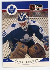 1990-91  Pro Set Maple Leafs Hockey Card #275A Allan Bester