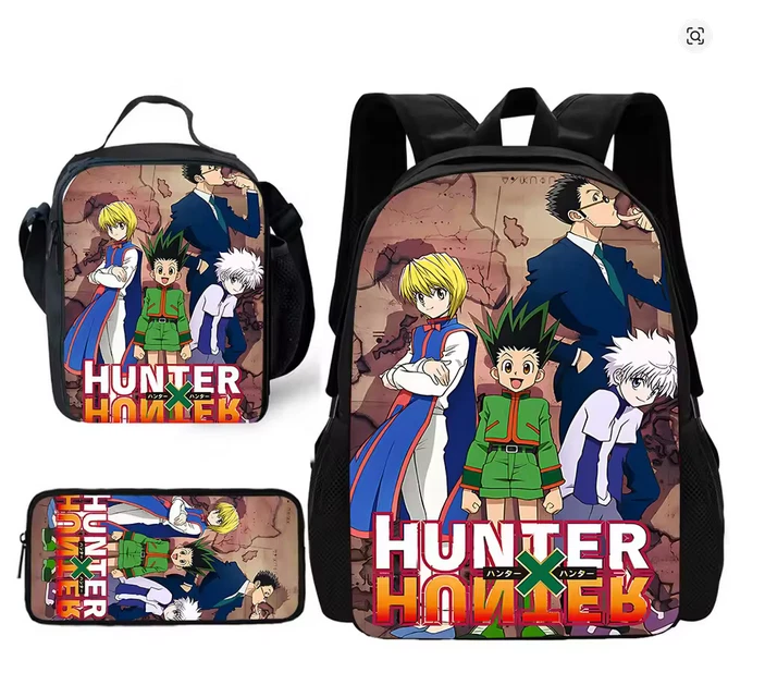 Anime x Hunter Backpack Set with Lunch Bag and Pencil Case