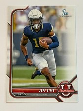 2021-22 Bowman University Football #44 - Jeff Sims - Arizona State Sun Devils