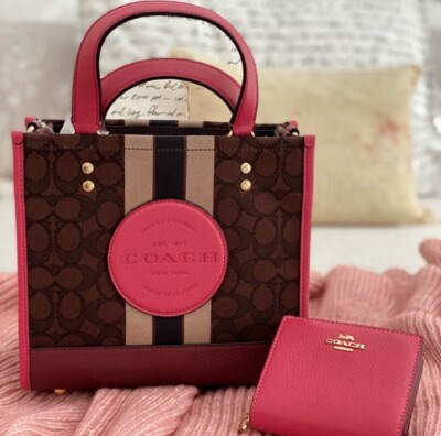 Coach Bag Set Dempsey Tote 22 In Signature Jacquard w/ Stripe 