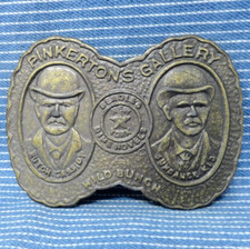 Butch Cassidy Sundance Kid Belt Buckle Wild Bunch Pinkertons Vtg 70s 80s .PCB701