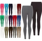 Plain Leggings Full Length Cotton Black Colours Size 6 - 26 Women’s Ladies girls