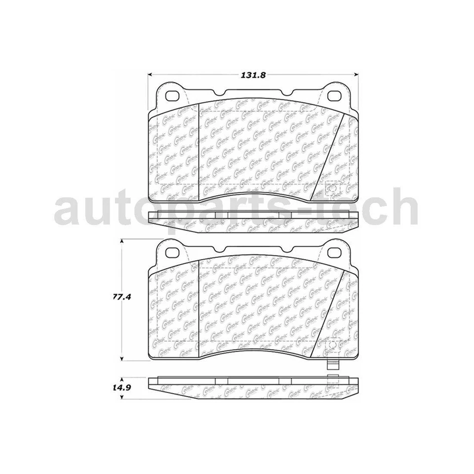 Juego de 2 pastillas de freno de disco delanteras traseras Centric Parts para Volvo V70 2004 2005 2006 2007 Foto 3 de 4