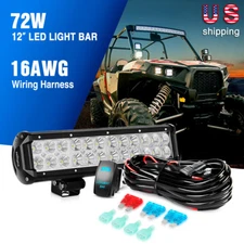 Nilight 12Inch 72W Combo Led Light Bar, 5Pin Rocker Switch,Wiring Harness Kit