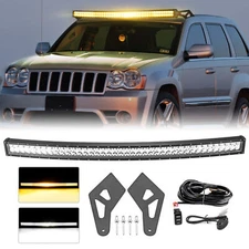 For 1999-2010 Grand Cherokee Amber/White Strobe 52'' Light Bar Roof Mounting Kit