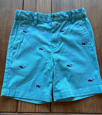 Vineyard Vines Boys Size 7 Shorts Light Blue Navy Whales
