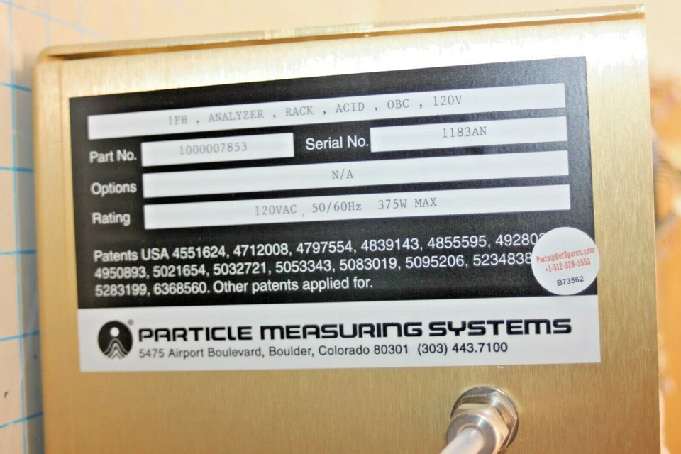 1000007853 / TOTAL ACID ANALYZER 1 PHASE OBC 120V,/ PARTICLE MEASURING SYSTEMS - Image 2 of 4