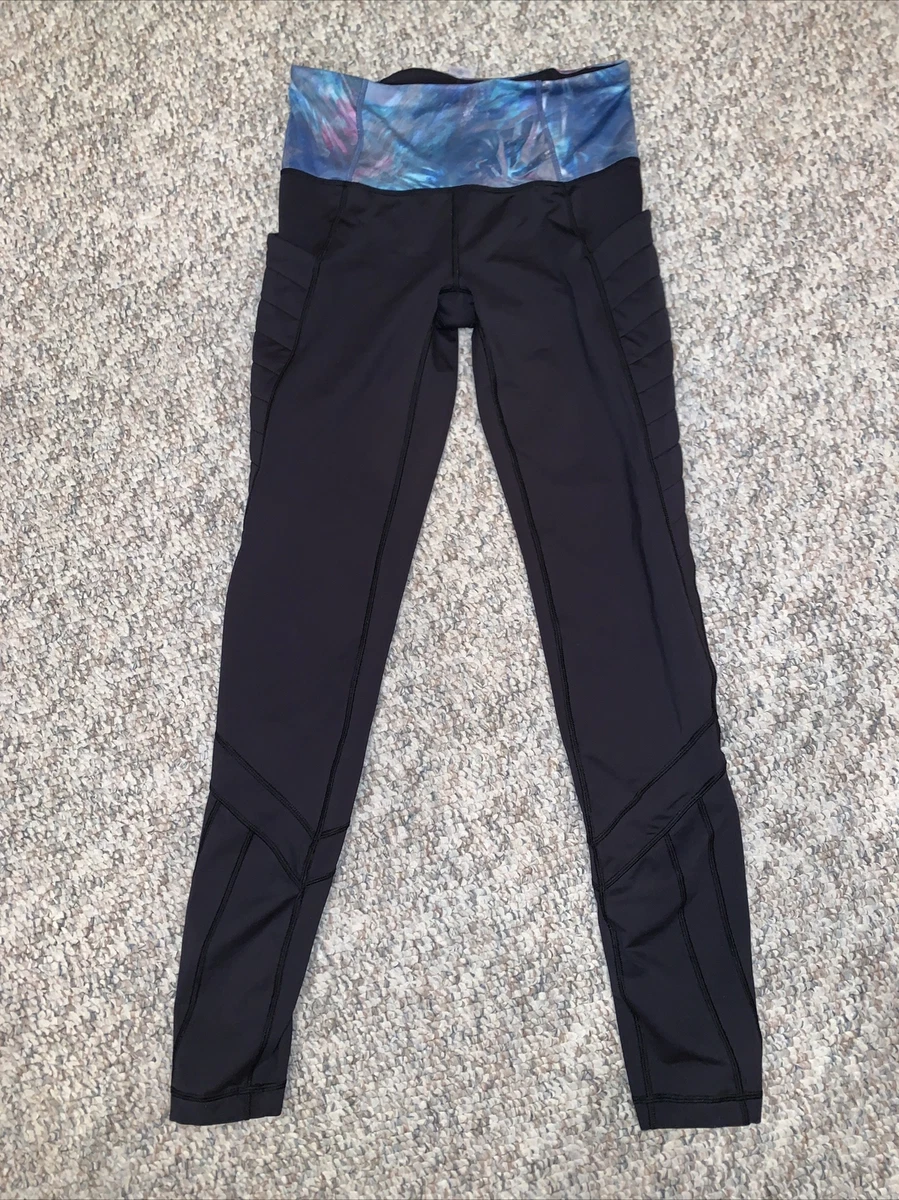 Ivivva Black Leggings Yoga Dance Gymnastics Street Wear Side Pocket Size 12