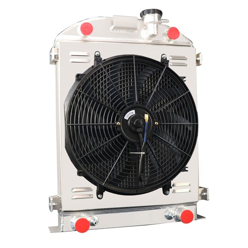 For 1932 Ford Hot Rod Flathead V8 Engine Upgrade 4 Rows Radiator Shroud