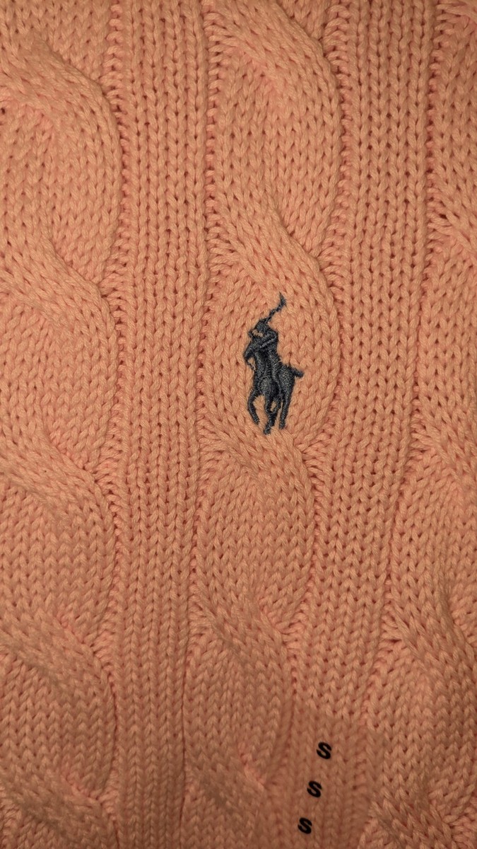 売れ筋商品|||ラルフローレン ニット&セーター アウター レディース Women's Cable-Knit Cotton Crewneck Sweater Carmel Pink Cable-knit cotton sweater in pink - Polo Ralph Lauren