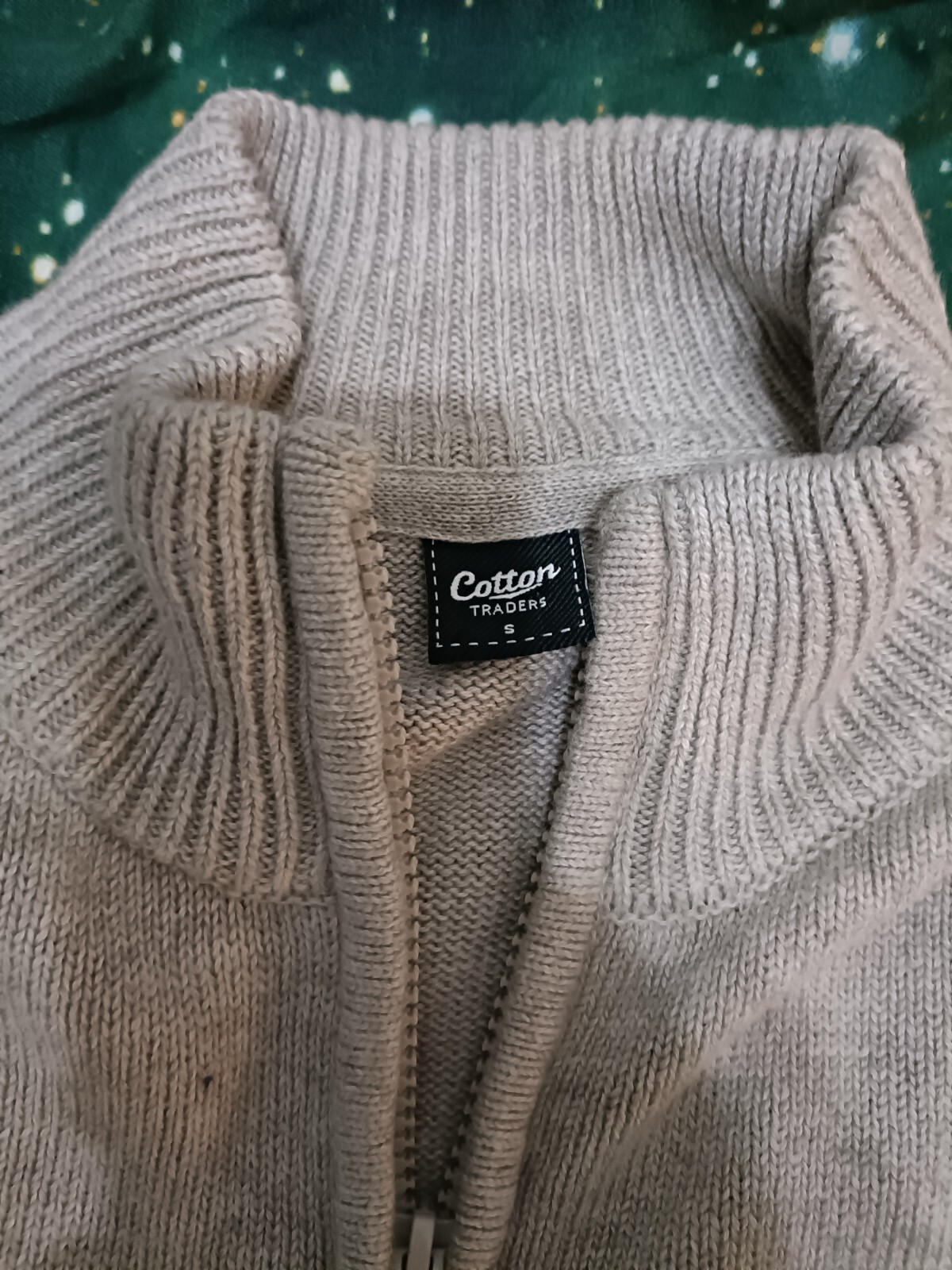 Cotton Traders Mens S Oatmeal Zipped Through Cotton Cardigan eBay