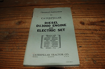 CATERPILLAR 13000 Electric set Engine Owner Operator Maintenance Manual book