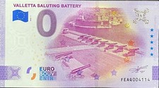 BILLET 0 EURO VALLETTA SALUTING BATTERY MALTE ANNIVERSARY 2022  N° RADAR 4114 