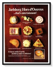 Jarlsberg Cheese Print Ad Vintage 1986 Magazine Advertisement Graphic Design Art