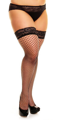 Glamory Mesh halterlose Strümpfe Netzstrümpfe, erhältlich bis Größe 62, 50352