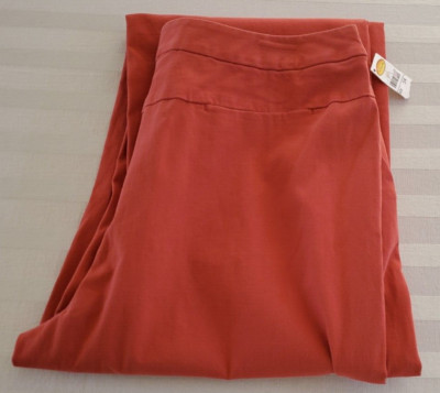 NWT Talbots Rust  Brushed Cotton Slimming Straight Leg Dress Pants Size 14