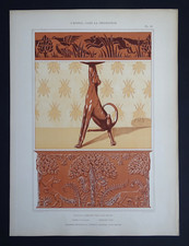 VERNEUIL Grasset Lithographie Orig. 1897 Art Nouveau Animal Décoration Chien 26