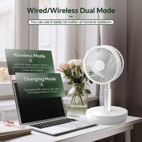 Portable Oscillating Fan, 2-in-1 Standing Fan with Remote, 10 Speeds, 7.5T Timer - Picture 2 of 6