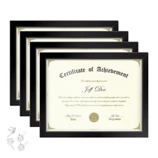 Happyhapi 8.5x11 Picture Frames Certificate Frame | 4 Pack Document Frames Bulk