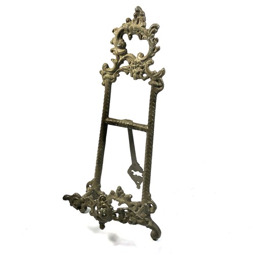 Vintage Cast Brass Ornate Tabletop Easel 14.5 Cast Victorian Style Picture Stand
