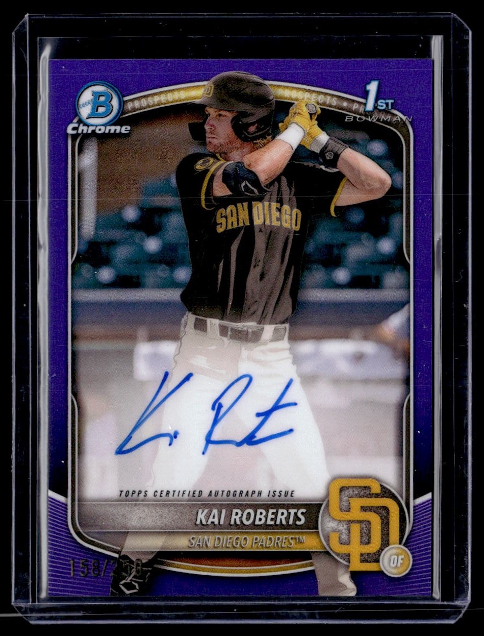 2025 Bowman Chrome #CPA-KR Kai Roberts Prospect Autographs Purple #/250