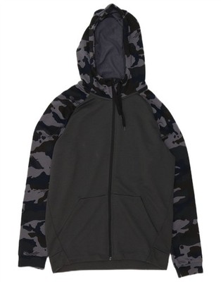 NIKE Herren Dri Fit Zip Hoodie Pullover Small Grau Camouflage Polyester BS01