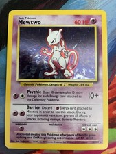 Pokémon Mewtwo TCG Base Set Holo Card 10/102 Excellent Condition
