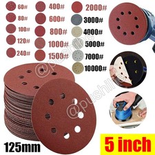 5in Sanding Discs 60-10000 Grit Wet Dry Sandpaper Hook Loop Orbital Sander Paper