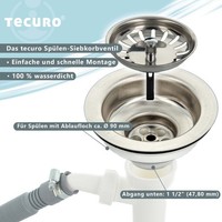 Tecuro SpüLen-Siebkorbventil Ø 114 Mm (3 1/2 Zoll) X Abgang Unten 1 1/2 Zoll