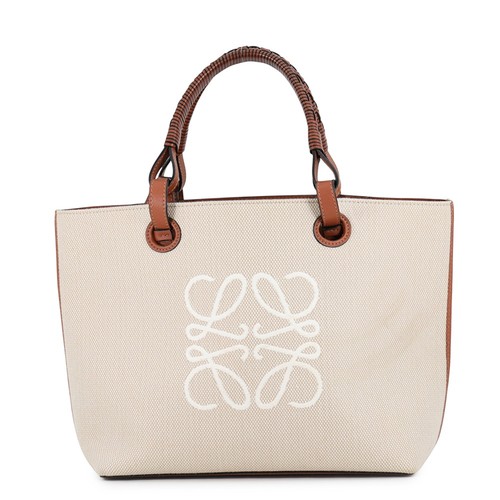 Loewe Tote Bag Anagram Small Canvas/Leather A717S72X06 LOEWE 2way Shoulder Bag U