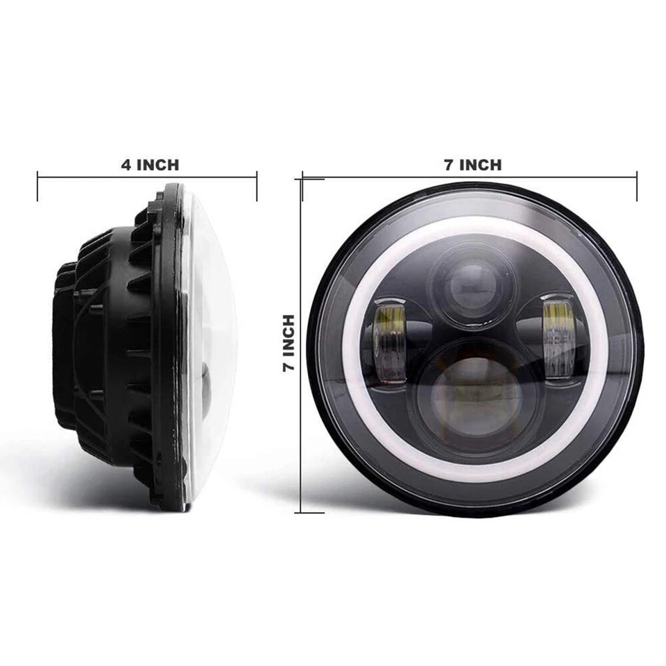 Para Victory V92 C SC TC Cruiser Motocicleta 7" Faro LED Anillo de haz alto/bajo DRL Foto 2 de 4
