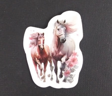 Beautiful Wild Stallion Horses Sticker 1.58" x 1.38" AE