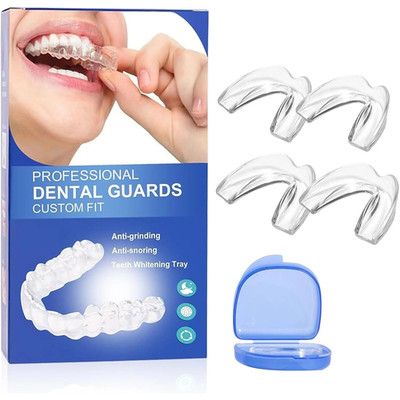 Nighttime teeth grinding splint , anti-snoring splint, 4 pieces mouth guard for