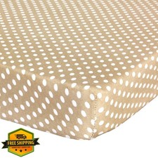Abstract Mini Crib Sheets Polka Dot Beige