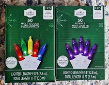 Holiday Time 50 count multicolor,Purple Mini Light 11 ft Length