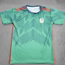 Mexico National Team Soccer Jersey Boys 6 Green Football Short Sleeve Crest