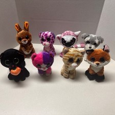 Lot Of 8 Ty Beanie Boos Big Eyed Stuffed Animals. Preowned.