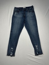 BKE Parker Women  s Jeans Blue Distressed Stretch Denim Size 31x26 Mid RiseSkinny