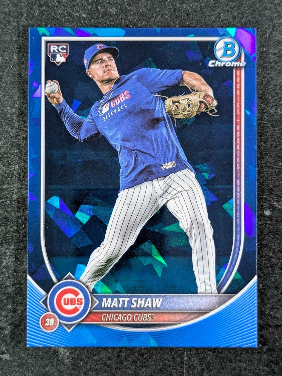 2025 Bowman Chrome MATT SHAW Rookie RC Chrome Sapphire Chicago Cubs #46
