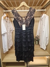 BNWT Linea Womens Black Lace Shimmer Cocktail Party Occasion Dress UK 8 RRP £120