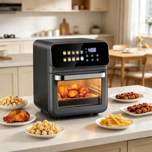10 Preset 10L Air Fryer Oven Stainless Steel LED Touchscreen Temperature Control