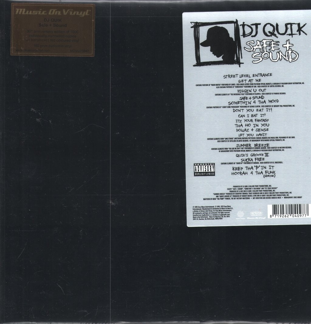DJ QUIK SAFE + SOUND DOUBLE LP VINYL 2LP set on red vinyl, 30th Anniversary edit